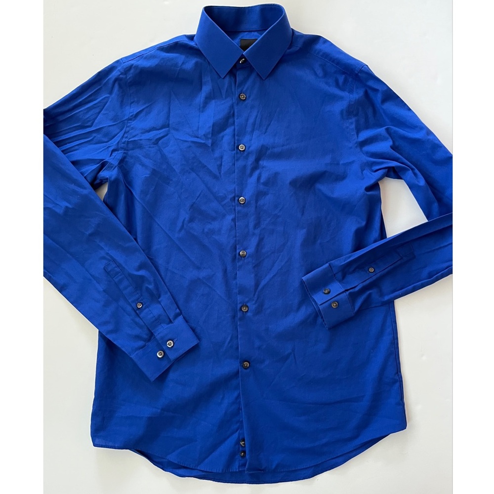 JF J Ferrar Royal Blue Slim Fit Dress Shirt Men’s Medium 15/15.5 34-35